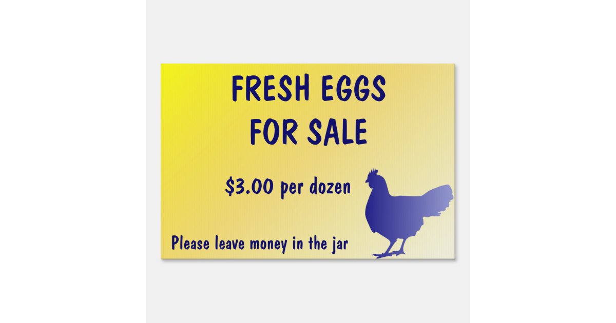 Fresh Eggs for Sale Farm Yard Sign Customizable! Zazzle