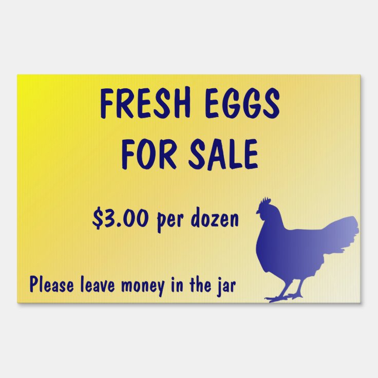 Fresh Eggs for Sale Farm Yard Sign Customizable! | Zazzle