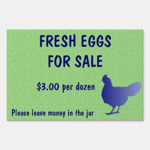 Fresh Eggs for Sale Farm Yard Sign Green Color