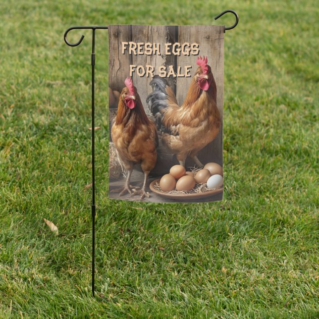 Fresh Eggs For Sale Personalized Outdoor Flag (In SItu)