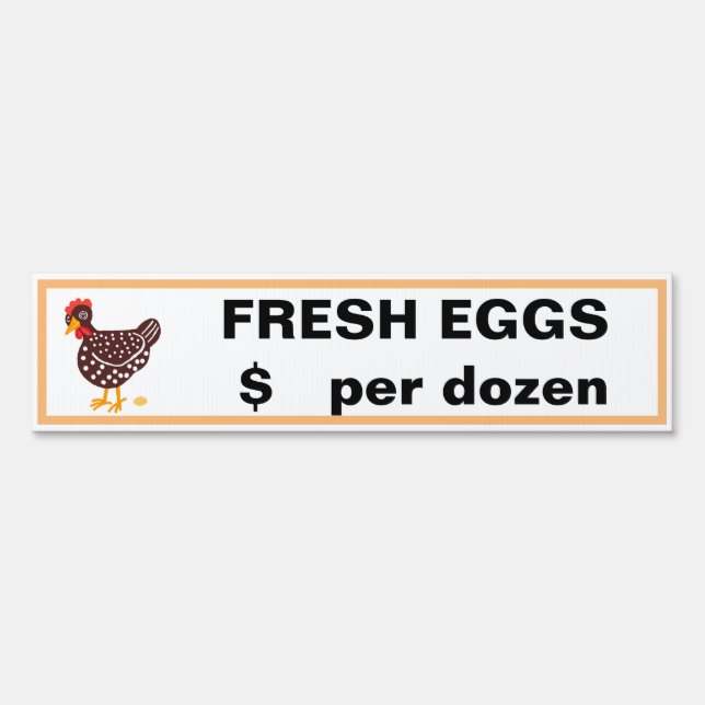 FRESH EGGS for sale Sign (Back)