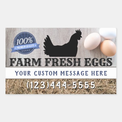 Fresh Eggs From the Farm Premium Quality Chickens Rectangular Sticker