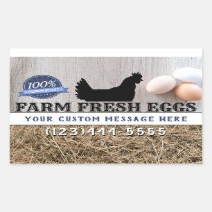 Fresh Eggs From the Farm Premium Quality Chickens Rectangular Sticker
