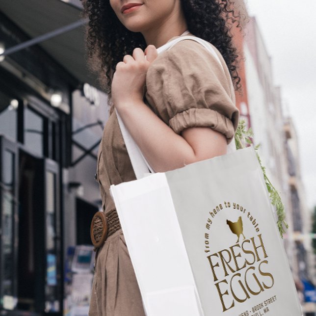 Fresh Eggs Gold Hen Chicken Foldable Purse Tote  (Creator Uploaded)