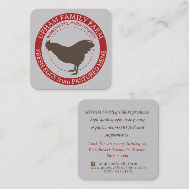 Fresh Eggs on egg carton gray Business Card (Front/Back)