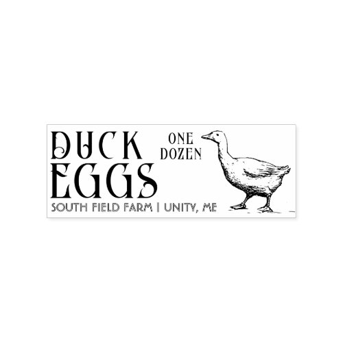 FRESH EGGS One Dozen Duck Carton Basket Tag Stamp 