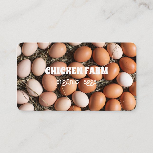 Fresh Eggs Organic Bio Eggs Chicken Hen Farm Business Card (Front)