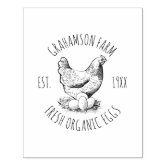 Custom Egg Farm Business Name, Farmhouse Hen Rubber Stamp