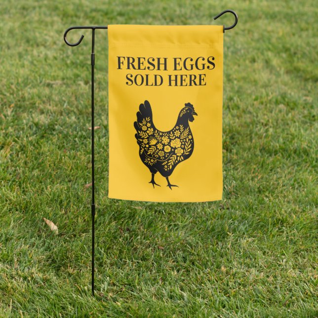 Fresh Eggs Sold Here Garden Flag Farm Stand Banner (In SItu)