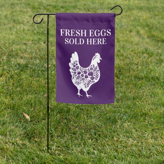 Fresh Eggs Sold Here Garden Flag Farm Stand Banner (In SItu)