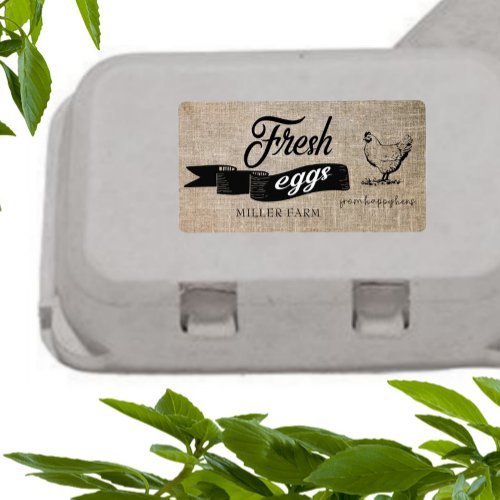 Fresh Eggs Vintage Egg Carton Label