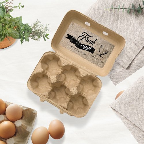 Fresh Eggs Vintage Egg Carton Label