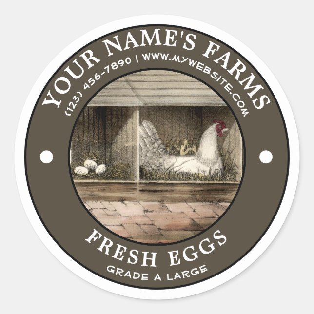 Fresh Eggs Vintage Label Template (Front)
