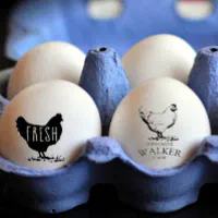 Farm Fresh Eggs, Monogram Egg Carton Stamp