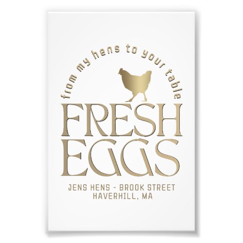 Fresh Eggs with Gold Hen Mini Poster