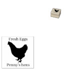 Fresh Eggs Your Name Black Chicken Hen Egg Stamp 