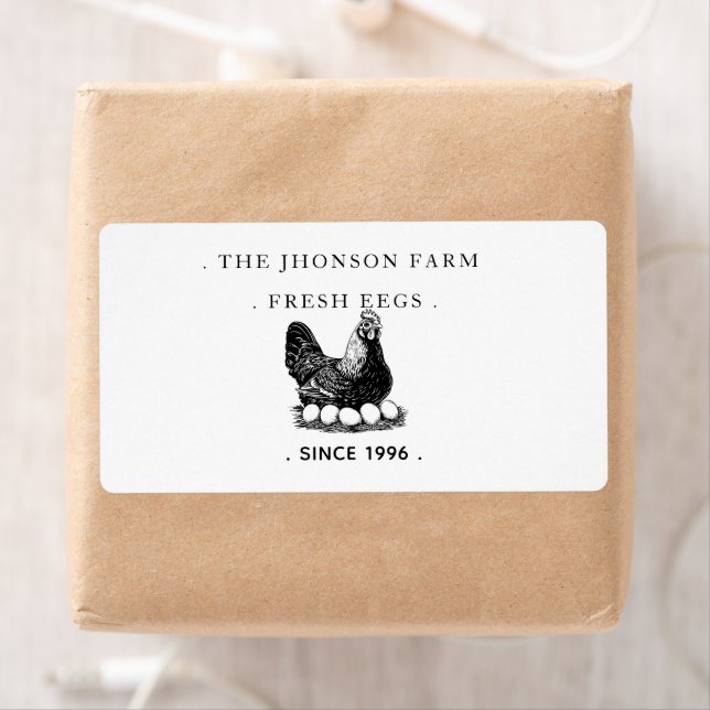 Fresh Eggs Your Name Chicken Hens Egg Label (Insitu)