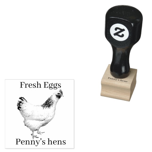 Fresh Eggs Your Name Chicken Hens V2  Egg Stamp  (Stamped)