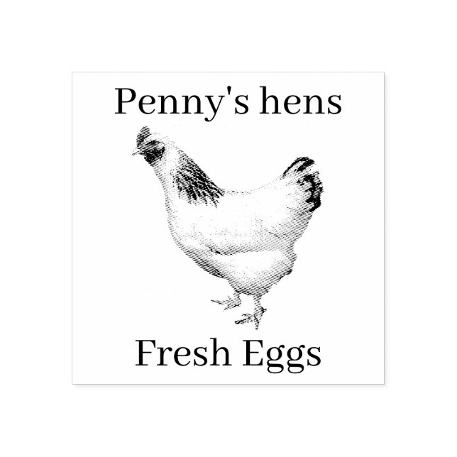 Fresh Eggs Your Name Chicken Hens V2  Egg Stamp  (Imprint)