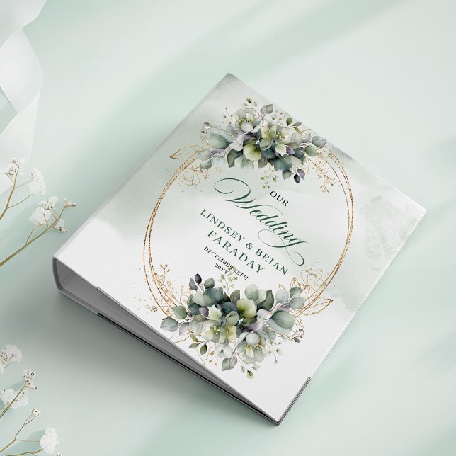 Fresh Elegance Green and White Wedding Album Binde 3 Ring Binder (Fresh Elegance Green and White Wedding Album Binder)