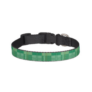 Fresh Emerald Sage Plaid Aesthetic Pet Collar