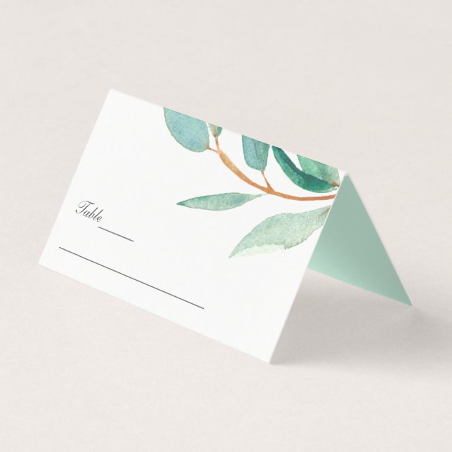 Fresh Eucalytpus Leaves Wedding Business Card (Front)