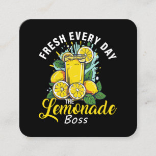Fresh Every Day The Lemonade Boss Square Business Card