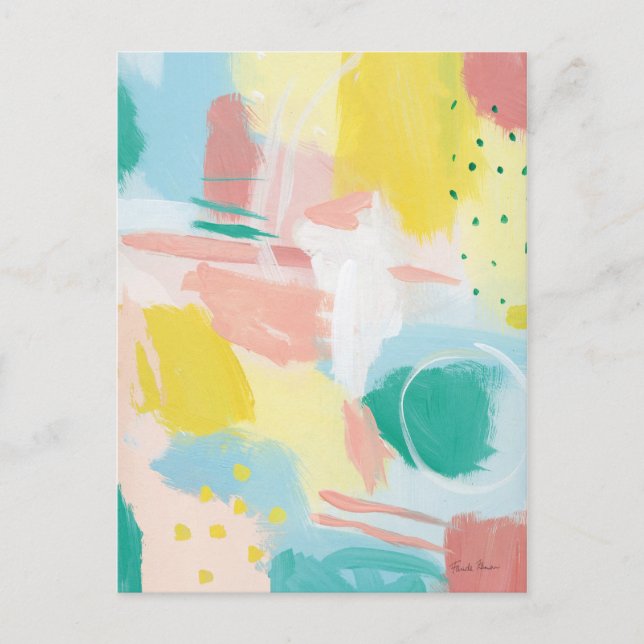 Fresh Face Abstract - Spring Colors Postcard (Front)