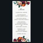 Fresh Fall Floral Wedding Menu<br><div class="desc">Wonderfully romantic and perfect for fall, late summer, or winter wedding receptions, this menu design features rich romantic colors of burgundy red, blush pink, russet orange and ethereal greenery in a lovely floral border along the top and bottom edges of the design. The back of the menu has coordinating floral...</div>