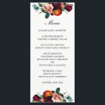 Fresh Fall Floral Wedding Menu<br><div class="desc">Wonderfully romantic and perfect for fall, late summer, or winter wedding receptions, this menu design features rich romantic colors of burgundy red, blush pink, russet orange and ethereal greenery in a lovely floral border along the top and bottom edges of the design. The back of the menu has coordinating floral...</div>