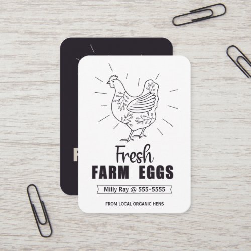 Fresh Farm Chicken Eggs Business Card
