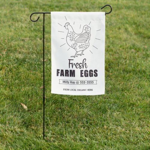 Fresh Farm Chicken Eggs with Personalized Info Garden Flag