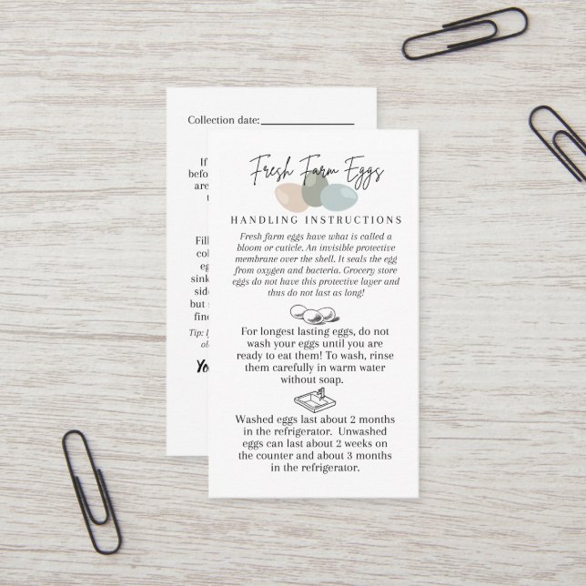 Fresh Farm Egg Handling Instructions Business Card | Zazzle fresh-farm-egg-handling-instructions-business-card-zazzle