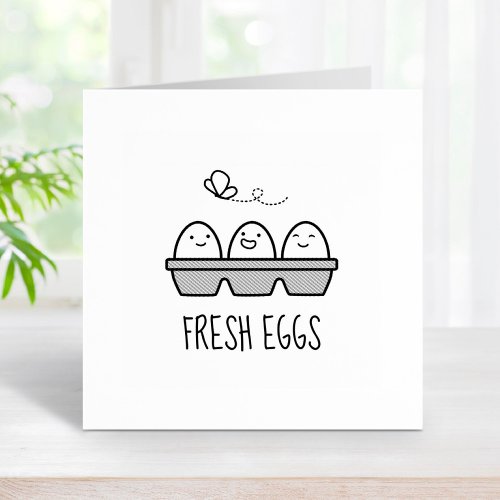 Fresh Farm Eggs Carton 2 Rubber Stamp