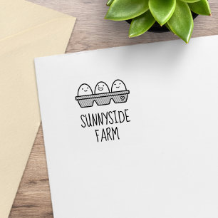 Fresh Farm Eggs Carton 2 Small Rubber Stamp