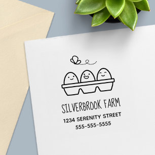 Fresh Farm Eggs Carton Address Self-inking Stamp