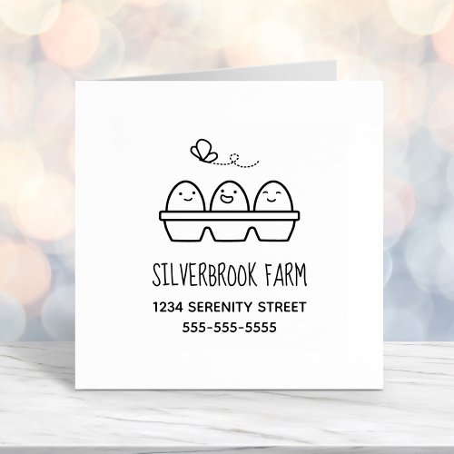 Fresh Farm Eggs Carton Address Self_inking Stamp