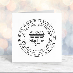 Fresh Farm Eggs Carton Date Wheel 2 Self-inking Stamp