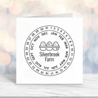 Country Script Family Farm Fresh Egg Carton Self-inking Stamp