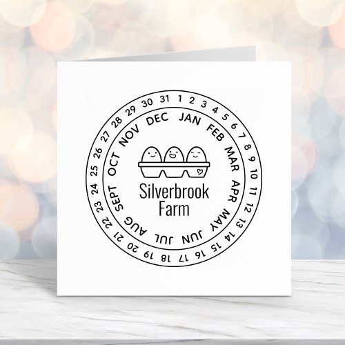 Fresh Farm Eggs Carton Date Wheel Self_inking Stamp