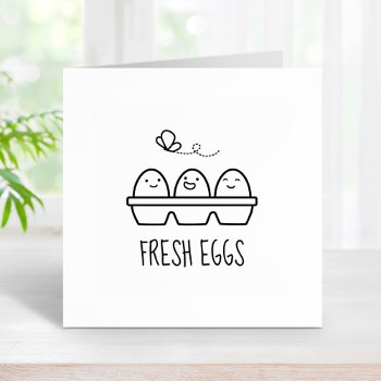 Fresh Farm Eggs Carton Rubber Stamp by Chibibi at Zazzle
