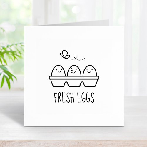 Fresh Farm Eggs Carton Rubber Stamp