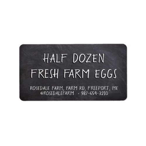 FRESH FARM EGGS in White on Black Chalkboard Label