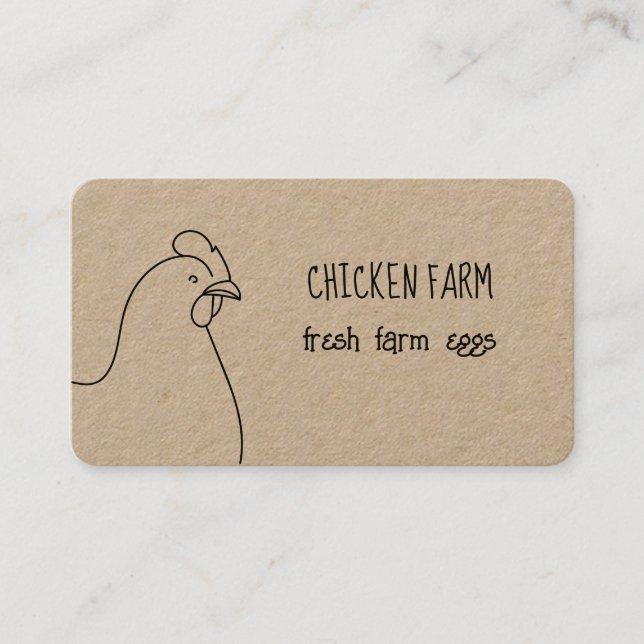 Fresh Farm Eggs Organic Chicken Hen Business Card (Front)
