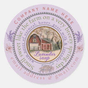 fresh farm soap customize classic round sticker