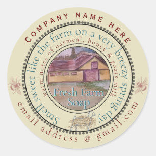 fresh farm soap customize classic round sticker