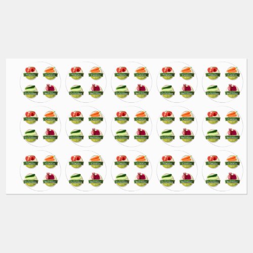 Fresh Farm Vegetables Labels