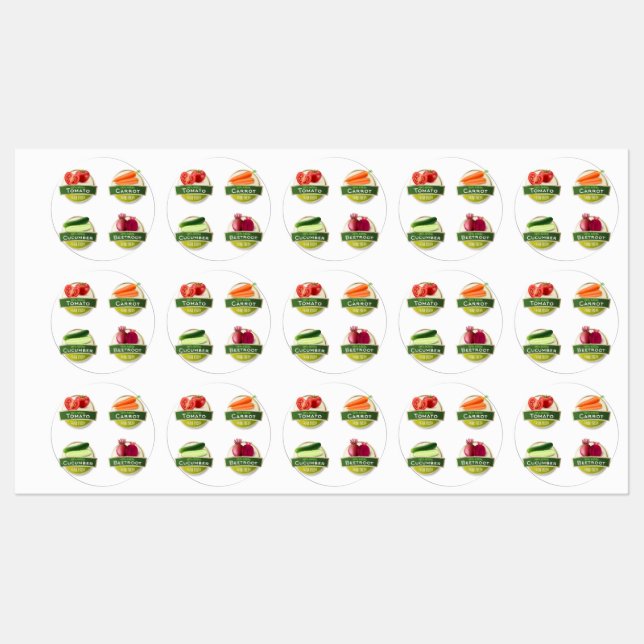 Fresh Farm Vegetables Labels (Sheet)