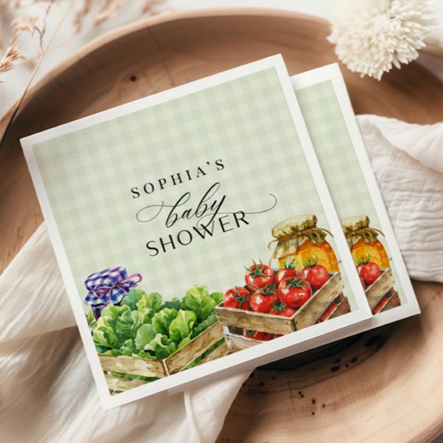 Fresh Farmers Market Locally Grown Baby Shower Napkins (Creator Uploaded)