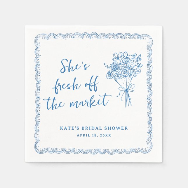 Fresh Farmers Off the Market Bridal Shower Napkins (Front)